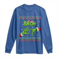 Christmas Bruh 67 Green Hands Meme Long Sleeve Shirt Funny Six Seven Meme Holiday Ugly Sweater - Wonder Print Shop