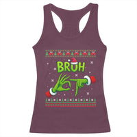 Christmas Bruh 67 Green Hands Meme Racerback Tank Top Funny Six Seven Meme Holiday Ugly Sweater - Wonder Print Shop