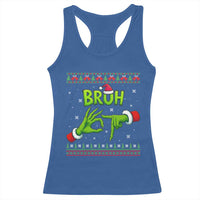 Christmas Bruh 67 Green Hands Meme Racerback Tank Top Funny Six Seven Meme Holiday Ugly Sweater - Wonder Print Shop