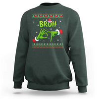 Christmas Bruh 67 Green Hands Meme Sweatshirt Funny Six Seven Meme Holiday Ugly Sweater - Wonder Print Shop