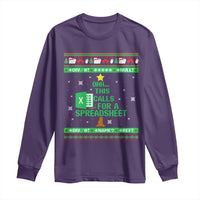 Funny Excel Christmas Tree Long Sleeve Shirt This Calls for a Spreadsheet Xmas DIV0 Errors - Wonder Print Shop