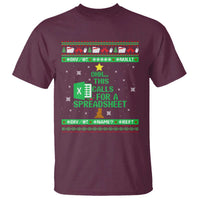 Funny Excel Christmas Tree T Shirt This Calls for a Spreadsheet Xmas DIV0 Errors - Wonder Print Shop