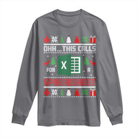 This Calls for a Spreadsheet Christmas Long Sleeve Shirt Funny Excel Xmas Gift for Data Nerds Accountants - Wonder Print Shop