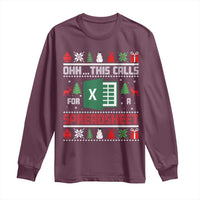 This Calls for a Spreadsheet Christmas Long Sleeve Shirt Funny Excel Xmas Gift for Data Nerds Accountants - Wonder Print Shop