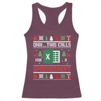 This Calls for a Spreadsheet Christmas Racerback Tank Top Funny Excel Xmas Gift for Data Nerds Accountants - Wonder Print Shop