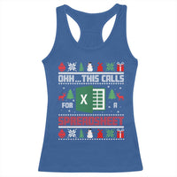 This Calls for a Spreadsheet Christmas Racerback Tank Top Funny Excel Xmas Gift for Data Nerds Accountants - Wonder Print Shop