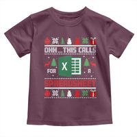 This Calls for a Spreadsheet Christmas Toddler T Shirt Funny Excel Xmas Gift for Data Nerds Accountants - Wonder Print Shop