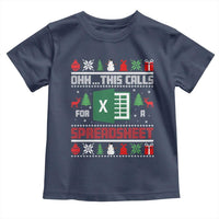 This Calls for a Spreadsheet Christmas Toddler T Shirt Funny Excel Xmas Gift for Data Nerds Accountants - Wonder Print Shop