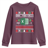 This Calls for a Spreadsheet Christmas Youth Sweatshirt Funny Excel Xmas Gift for Data Nerds Accountants - Wonder Print Shop