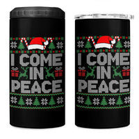 I Come In Peace Funny Christmas Matching Couple 4 in 1 Can Cooler Tumbler Offensive Adult Humor Festive Holiday - Wonder Print Shop