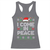 I Come In Peace Funny Christmas Matching Couple Racerback Tank Top Offensive Adult Humor Festive Holiday - Wonder Print Shop
