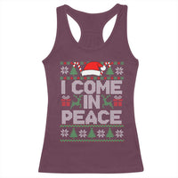 I Come In Peace Funny Christmas Matching Couple Racerback Tank Top Offensive Adult Humor Festive Holiday - Wonder Print Shop