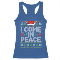 I Come In Peace Funny Christmas Matching Couple Racerback Tank Top Offensive Adult Humor Festive Holiday - Wonder Print Shop