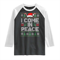 I Come In Peace Funny Christmas Matching Couple Raglan Shirt Offensive Adult Humor Festive Holiday - Wonder Print Shop