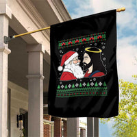 Funny Christmas Santa and Jesus Garden Flag Most Wonderful Time Christian Holiday Gag Gift - Wonder Print Shop