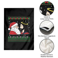 Funny Christmas Santa and Jesus Garden Flag Most Wonderful Time Christian Holiday Gag Gift - Wonder Print Shop