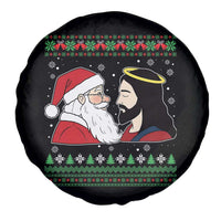 Funny Christmas Santa and Jesus Spare Tire Cover Most Wonderful Time Christian Holiday Gag Gift - Wonder Print Shop