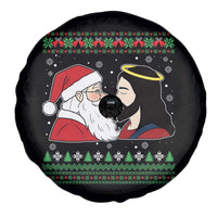Funny Christmas Santa and Jesus Spare Tire Cover Most Wonderful Time Christian Holiday Gag Gift - Wonder Print Shop