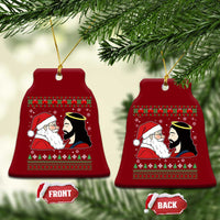 Funny Christmas Santa and Jesus Ceramic Ornament Most Wonderful Time Christian Holiday Gag Gift - Wonder Print Shop