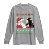 Funny Christmas Santa and Jesus Long Sleeve Shirt Most Wonderful Time Christian Holiday Gag Gift - Wonder Print Shop