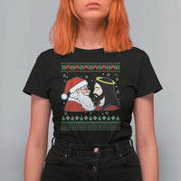Funny Christmas Santa and Jesus T Shirt For Women Most Wonderful Time Christian Holiday Gag Gift - Wonder Print Shop