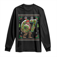 67 Meme Christmas Bigfoot Long Sleeve Shirt Funny Six Seven Wreath Sasquatch Holiday Gag Gift - Wonder Print Shop