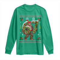 67 Meme Christmas Bigfoot Long Sleeve Shirt Funny Six Seven Wreath Sasquatch Holiday Gag Gift - Wonder Print Shop
