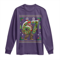 67 Meme Christmas Bigfoot Long Sleeve Shirt Funny Six Seven Wreath Sasquatch Holiday Gag Gift - Wonder Print Shop