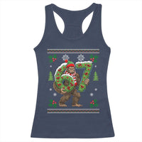 67 Meme Christmas Bigfoot Racerback Tank Top Funny Six Seven Wreath Sasquatch Holiday Gag Gift - Wonder Print Shop