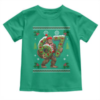 67 Meme Christmas Bigfoot Toddler T Shirt Funny Six Seven Wreath Sasquatch Holiday Gag Gift - Wonder Print Shop