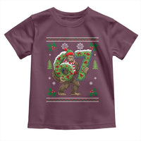 67 Meme Christmas Bigfoot Toddler T Shirt Funny Six Seven Wreath Sasquatch Holiday Gag Gift - Wonder Print Shop