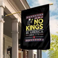 Funny Patriotic Christmas No Kings in America Garden Flag Since 1776 Bald Eagle Ugly Sweater - Wonder Print Shop