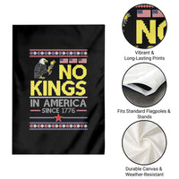 Funny Patriotic Christmas No Kings in America Garden Flag Since 1776 Bald Eagle Ugly Sweater - Wonder Print Shop