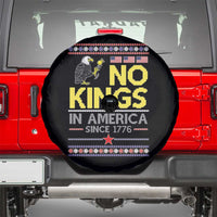 Funny Patriotic Christmas No Kings in America Spare Tire Cover Since 1776 Bald Eagle Ugly Sweater - Wonder Print Shop