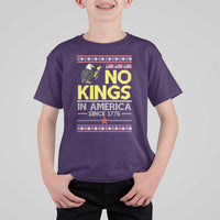 Funny Patriotic Christmas No Kings in America T Shirt For Kid Since 1776 Bald Eagle Ugly Sweater - Wonder Print Shop