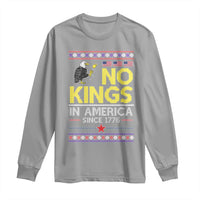 Funny Patriotic Christmas No Kings in America Long Sleeve Shirt Since 1776 Bald Eagle Ugly Sweater - Wonder Print Shop