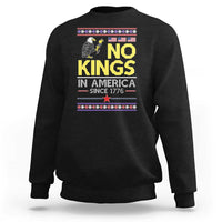 Funny Patriotic Christmas No Kings in America Sweatshirt Since 1776 Bald Eagle Ugly Sweater - Wonder Print Shop