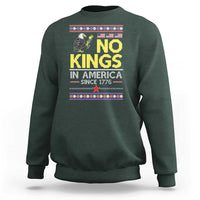 Funny Patriotic Christmas No Kings in America Sweatshirt Since 1776 Bald Eagle Ugly Sweater - Wonder Print Shop