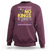 Funny Patriotic Christmas No Kings in America Sweatshirt Since 1776 Bald Eagle Ugly Sweater - Wonder Print Shop