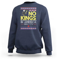 Funny Patriotic Christmas No Kings in America Sweatshirt Since 1776 Bald Eagle Ugly Sweater - Wonder Print Shop