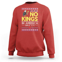 Funny Patriotic Christmas No Kings in America Sweatshirt Since 1776 Bald Eagle Ugly Sweater - Wonder Print Shop