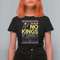 Funny Patriotic Christmas No Kings in America T Shirt For Women Since 1776 Bald Eagle Ugly Sweater - Wonder Print Shop