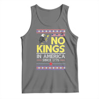 Funny Patriotic Christmas No Kings in America Tank Top Since 1776 Bald Eagle Ugly Sweater - Wonder Print Shop