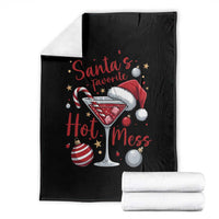 Funny Santa Favorite Hot Mess Throw Blanket Christmas Drinking Cocktail Lover - Wonder Print Shop