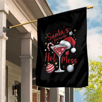 Funny Santa Favorite Hot Mess Garden Flag Christmas Drinking Cocktail Lover - Wonder Print Shop