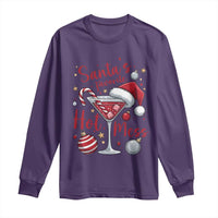 Funny Santa Favorite Hot Mess Long Sleeve Shirt Christmas Drinking Cocktail Lover - Wonder Print Shop