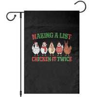 Funny Chicken Christmas Pun Garden Flag Making a List Chicken It Twice Cute Holiday Farm Animal - Wonder Print Shop