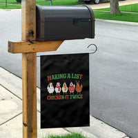Funny Chicken Christmas Pun Garden Flag Making a List Chicken It Twice Cute Holiday Farm Animal - Wonder Print Shop