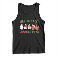 Funny Chicken Christmas Pun Tank Top Making a List Chicken It Twice Cute Holiday Farm Animal - Wonder Print Shop