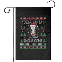 Dear Santa Angus Cow Christmas Garden Flag Funny Farm Cow Lover Holiday Farm Ugly Sweater - Wonder Print Shop
